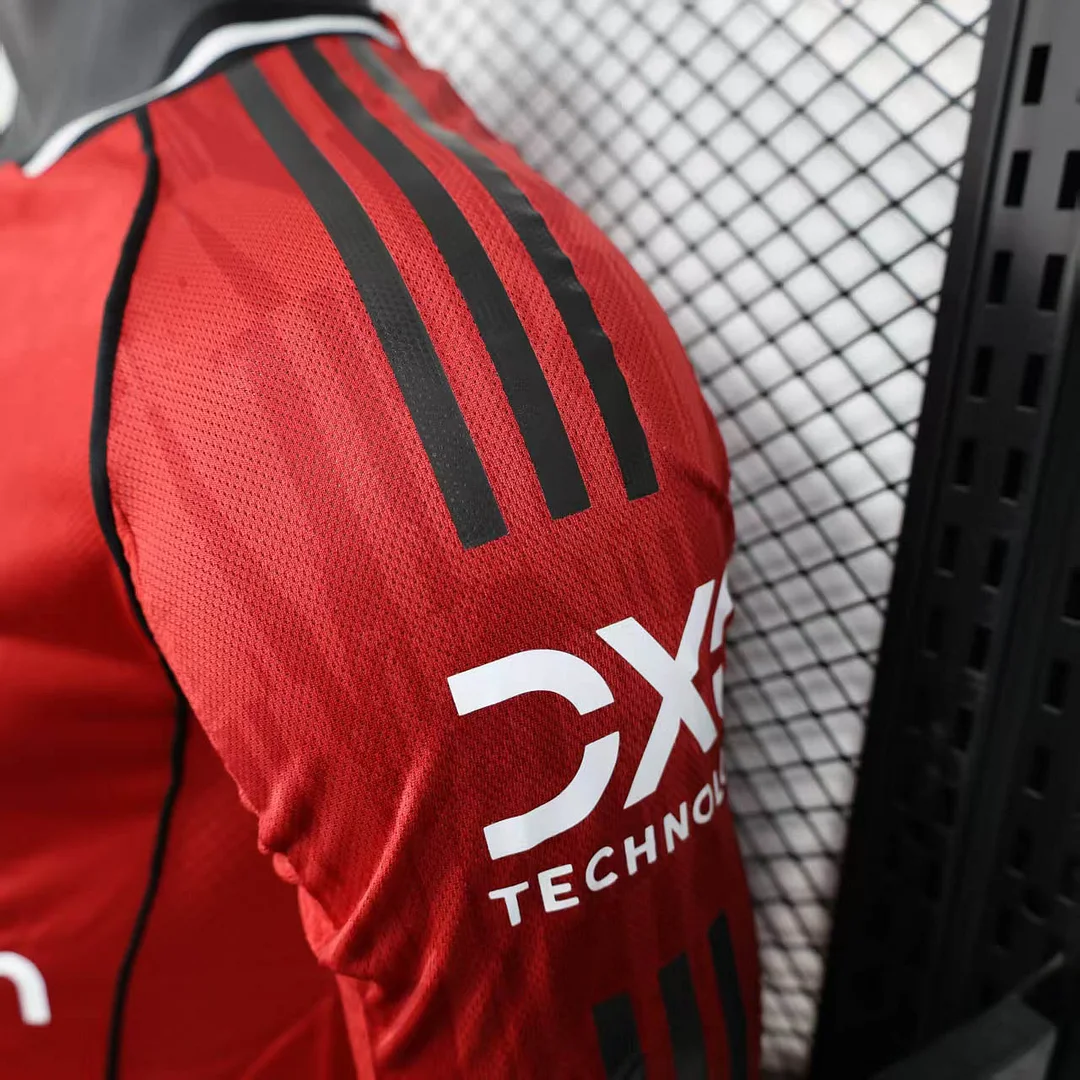 2025/2026 Player Version Manchester United Home Long Sleeve Football Shirt 1:1 Thai Quality - 图片 8