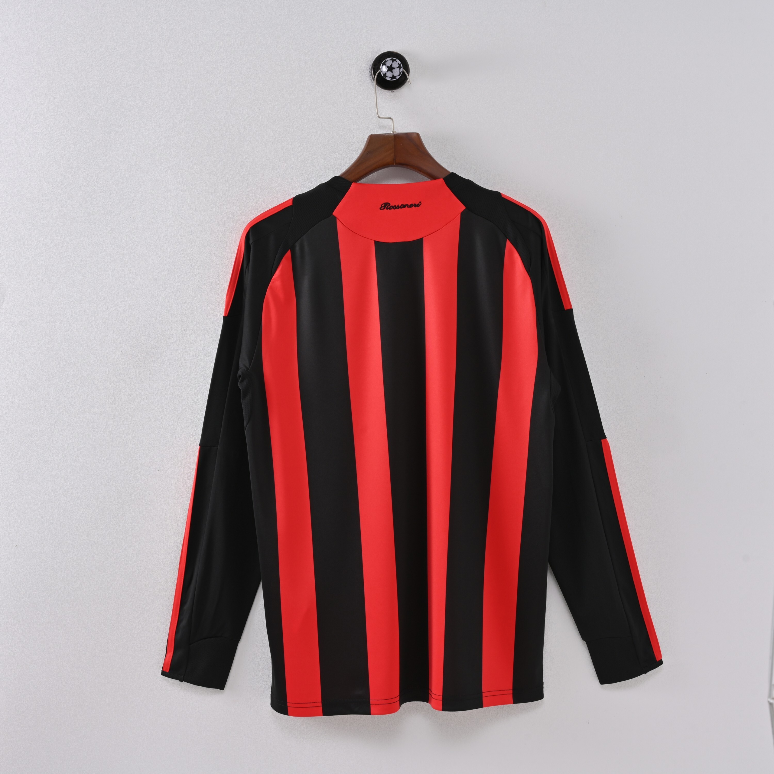 2008/2009 Retro Long Sleeve AC Milan Home Football Shirt 1:1 Thai Quality - 图片 2