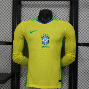 2025 Player Version Brazil Home Long Sleeve Soccer Jersey 1:1 Thai Quality