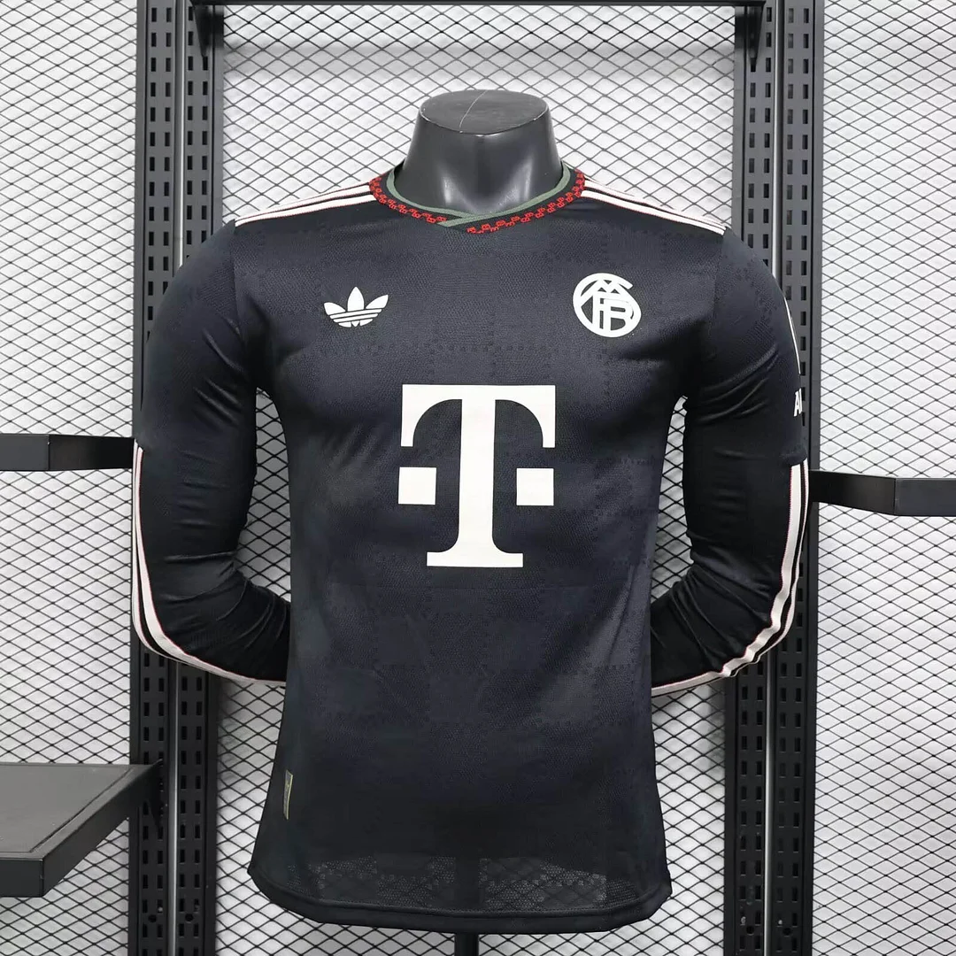 2025/2026 Long Sleeve Player Version Bayern Munich Third Away Football Shirt 1:1 Thai Quality