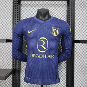 2025/2026 Long Sleeve Player Version Atletico Madrid Away Soccer Jersey 1:1 Thai Quality