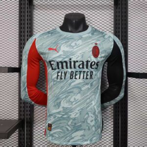 2025/2026 Long Sleeve Player Version AC Milan Goalkeeper Gray Football Shirt 1:1 Thai Quality