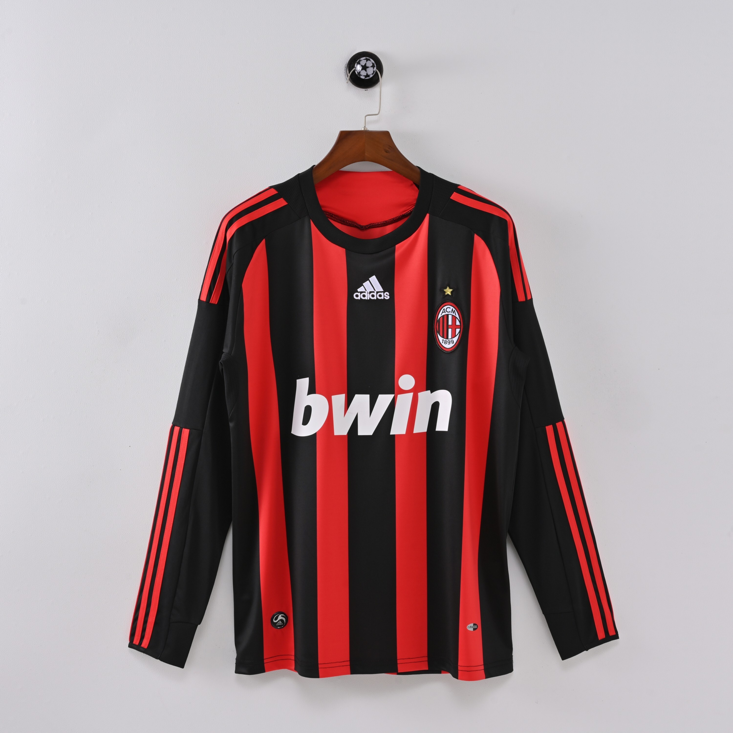 2008/2009 Retro Long Sleeve AC Milan Home Football Shirt 1:1 Thai Quality