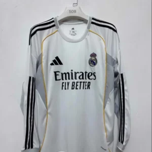 2025/2026 Real Madrid Home Long Sleeve Football Shirt 1:1 Thai Quality