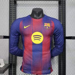 2025/2026 Long Sleeve Player Version Barcelona Home Football Shirt 1:1 Thai Quality