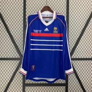 1998 Retro France Home Long Sleeve Football Shirt 1:1 Thai Quality