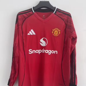 2025/2026 Long Sleeve Manchester United Home Football Shirt 1:1 Thai Quality