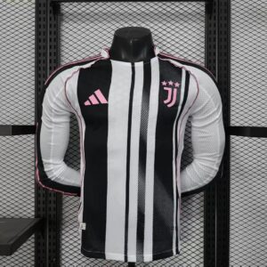 2025/2026 Long Sleeve Player Version Juventus Home Football Shirt 1:1 Thai Quality