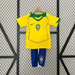 2004 Retro Brazil Home Soccer Jersey 1:1 Thai Quality Kids Size
