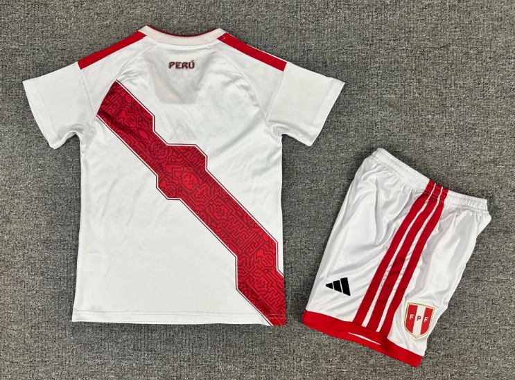 2026 Peru Home Football Shirt 1:1 Thai Quality Kids Size - 图片 2