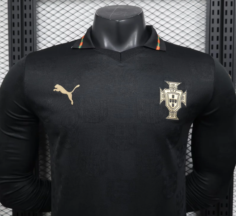 2026 Long Sleeve Player Version Portugal Special Edition Black Football Shirt 1:1 Thai Quality - 图片 3