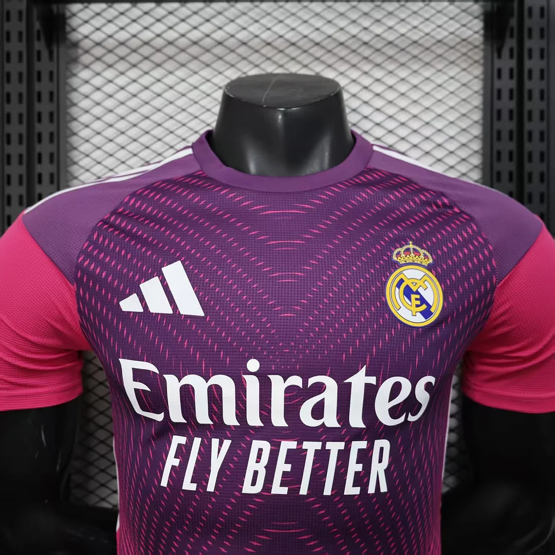 2025/2026 Player Version Real Madrid Goalkeeper Purple Red Football Shirt 1:1 Thai Quality - 图片 3