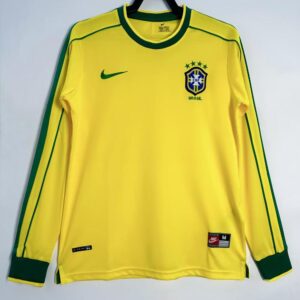 1998 Long Sleeves Retro Brazil Home Soccer Jersey1:1 Thai Quality