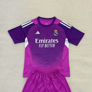 2025/2026 Real Madrid Goalkeeper Purple Red Football Shirt1:1 Thai Quality Kids Size