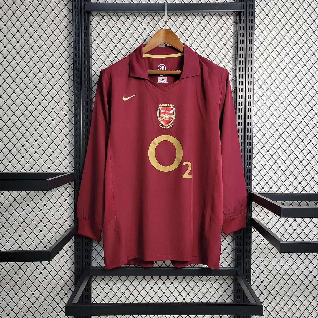 2005/2006 Long Sleeve Retro Arsenal Home Football Shirt 1:1 Thai Quality