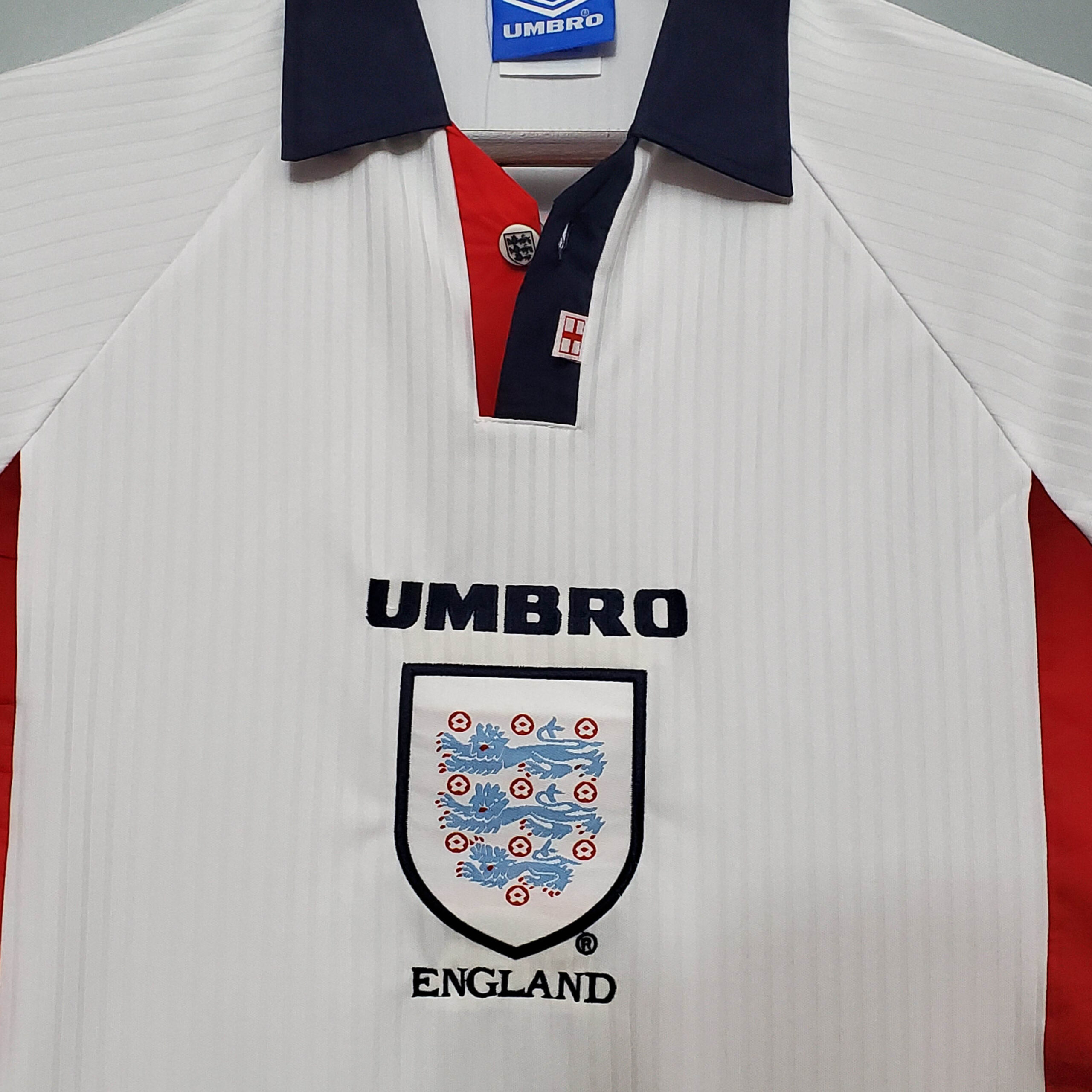 1998 Retro England Home Soccer Jersey - 图片 3