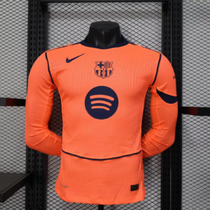 2025/2026 Long Sleeve Player Version Barcelona Third Away Football Shirt 1:1 Thai Quality