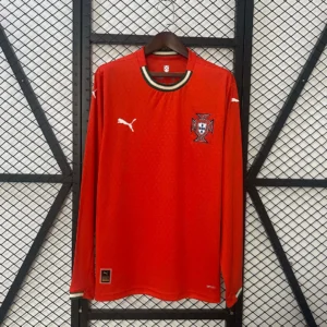 2025 Portugal Home Long Sleeve Football Shirt 1:1 Thai Quality