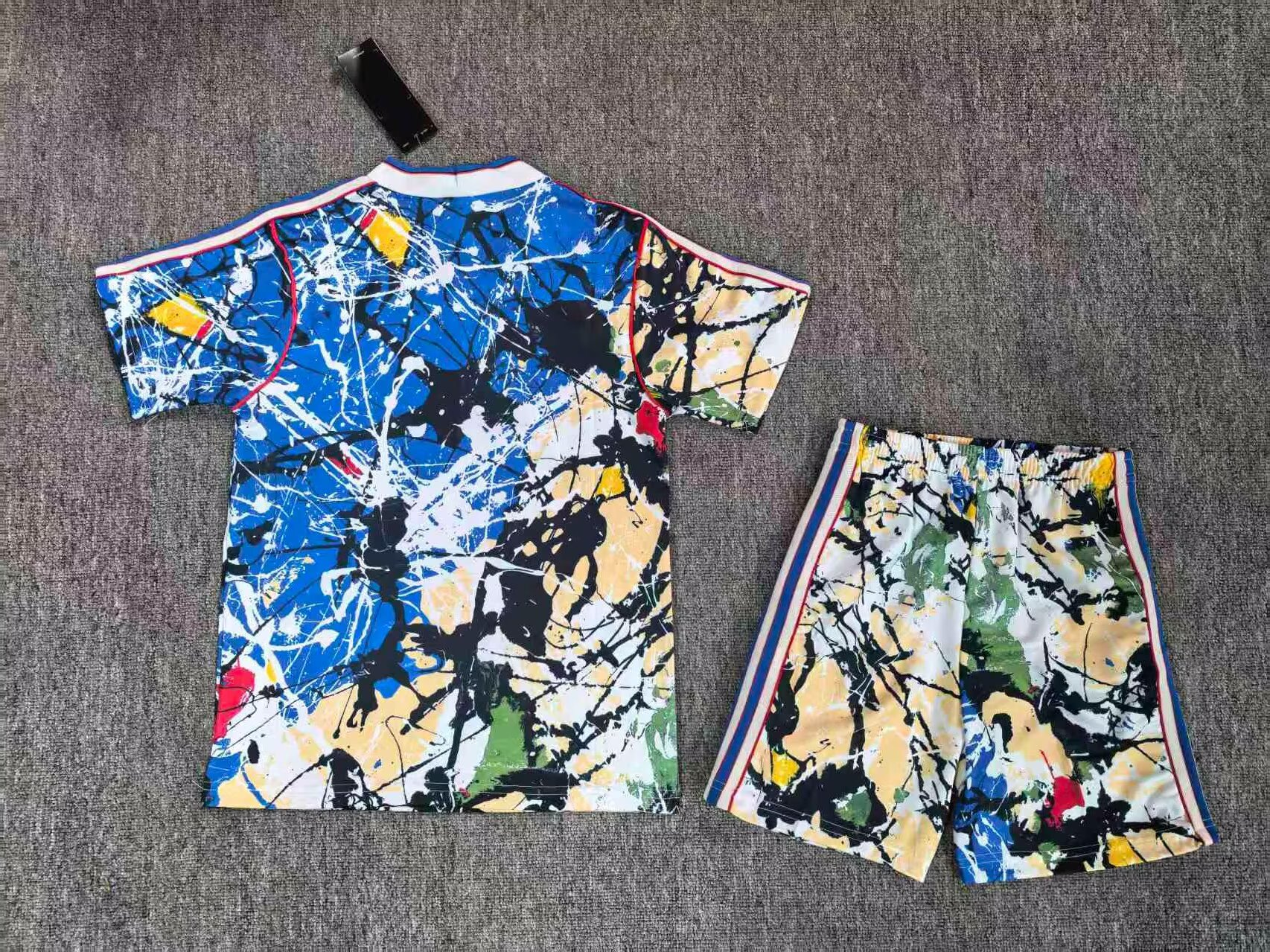 2026/2027 Manchester United x Stone Roses Football Shirt Blue 1:1 Thai Quality Kids Size - 图片 2